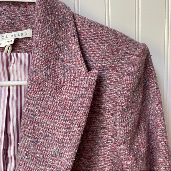 Veronica Beard Beacon Dickey Jacket Orchid Pink Tweed Size 2 Revolve - Picture 3 of 11